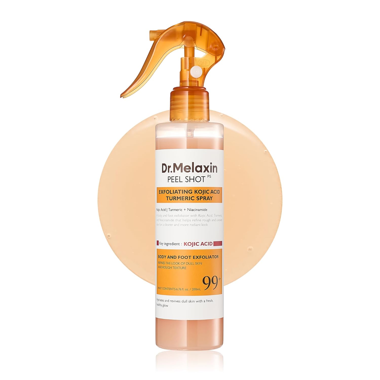 Viral Dr.Melaxin Body Peel Shot Spray Face Peeling Kojic Acid Turmeric Spray